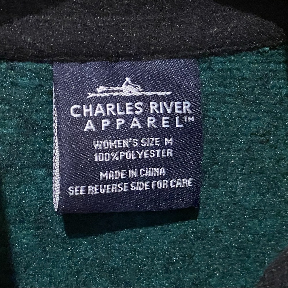Charles River Apparel Comfy 1/4 Zip Pullover Sweatshirt. Green. Medium - Picture 4 of 7
